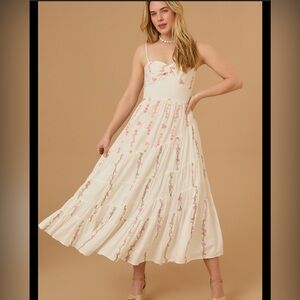 Altar’d State Emma Embroidered Floral Maxi Dress